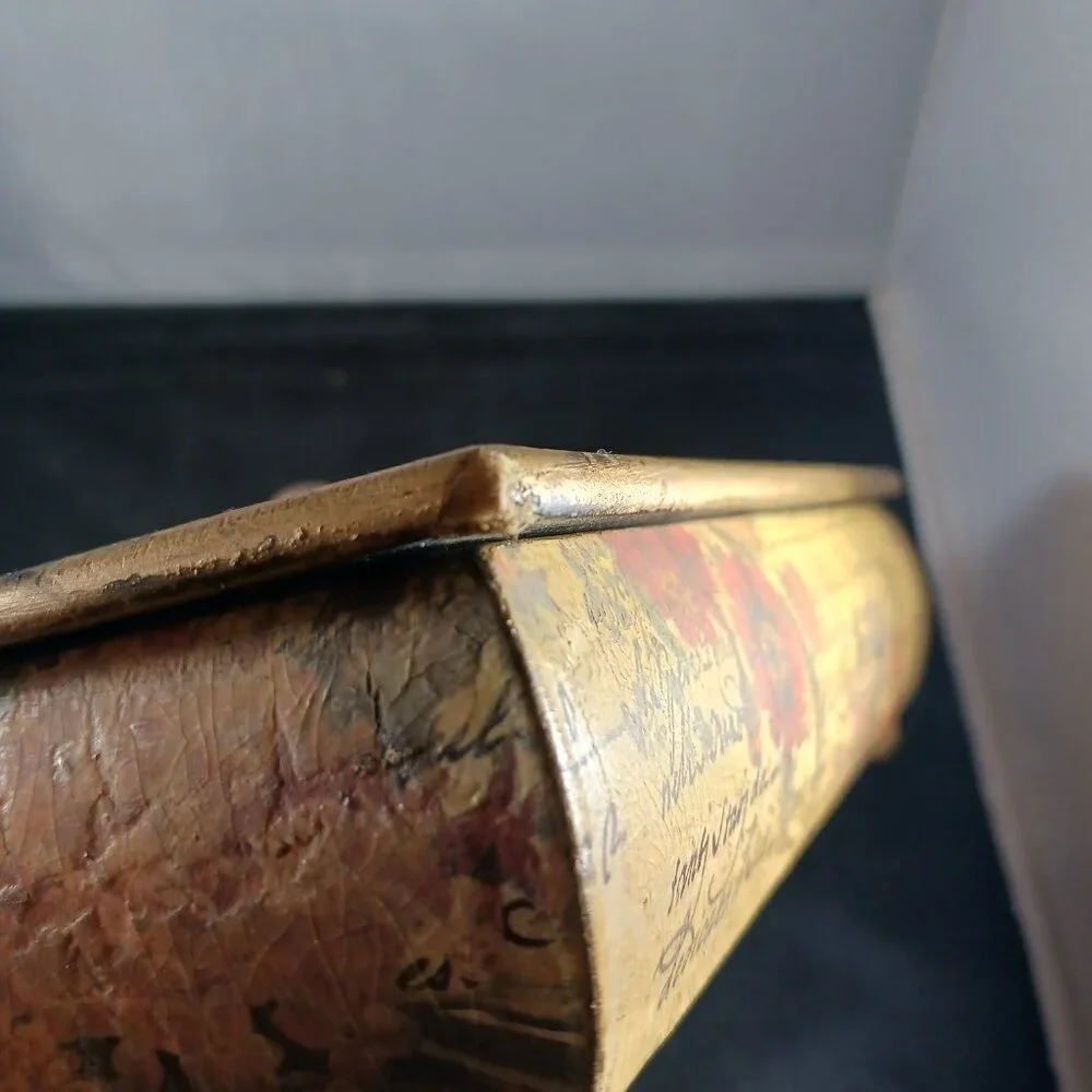 Vintage Floral Decoupage Box/Wood Decor Box Lidded
